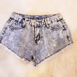 Denim cut off shorts